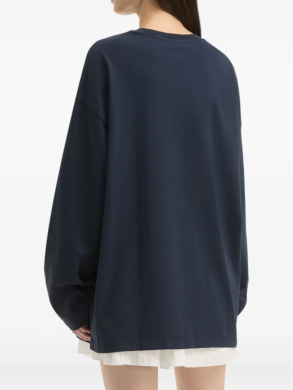 B+ab Slogan-print Long-sleeve T-shirt In Blue