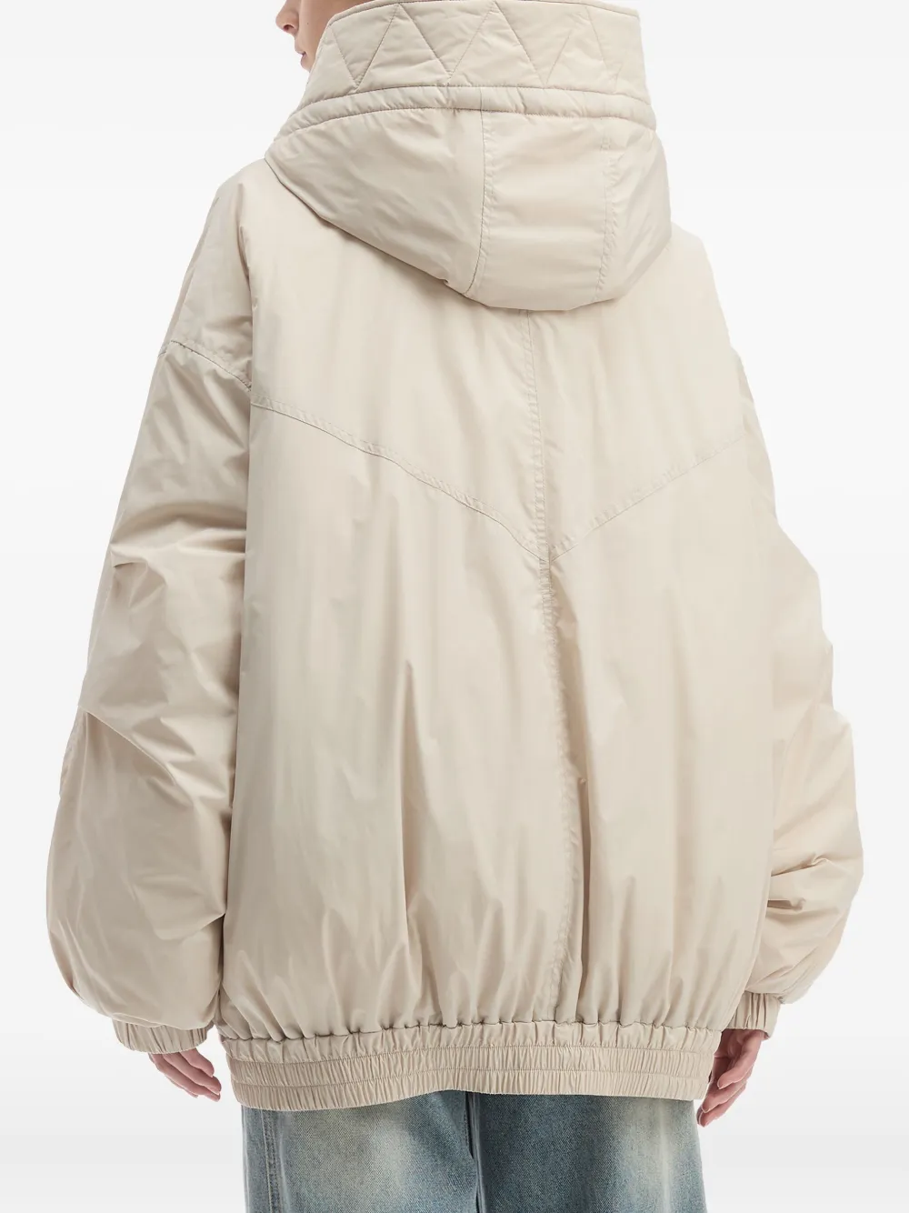 Tout A Coup Hooded Button-fastening Jacket In Neutral