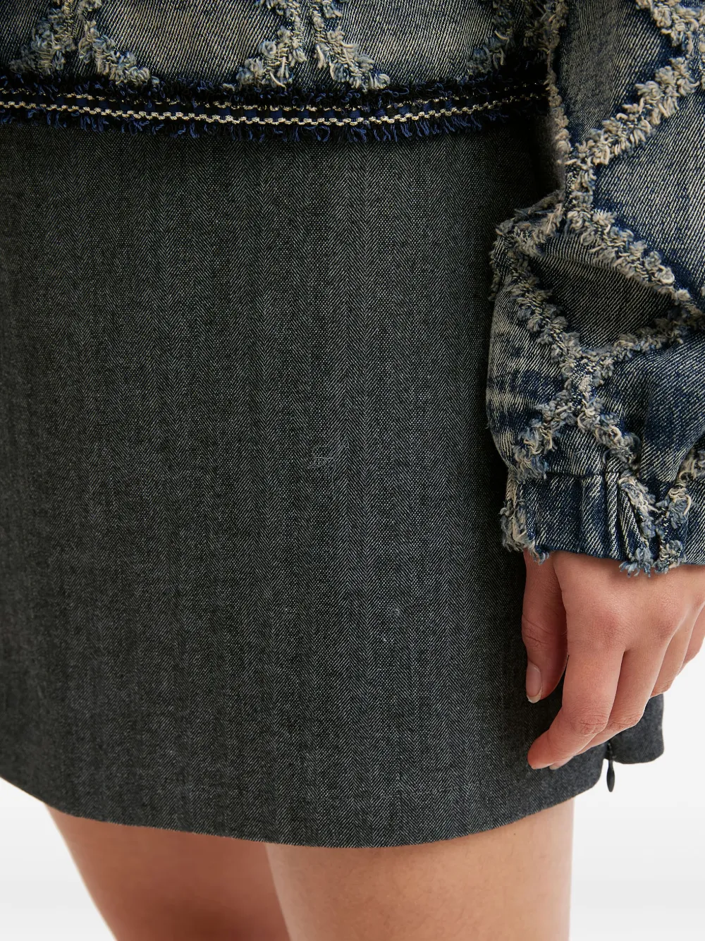 B+ab Zip Mini Skirt In Gray