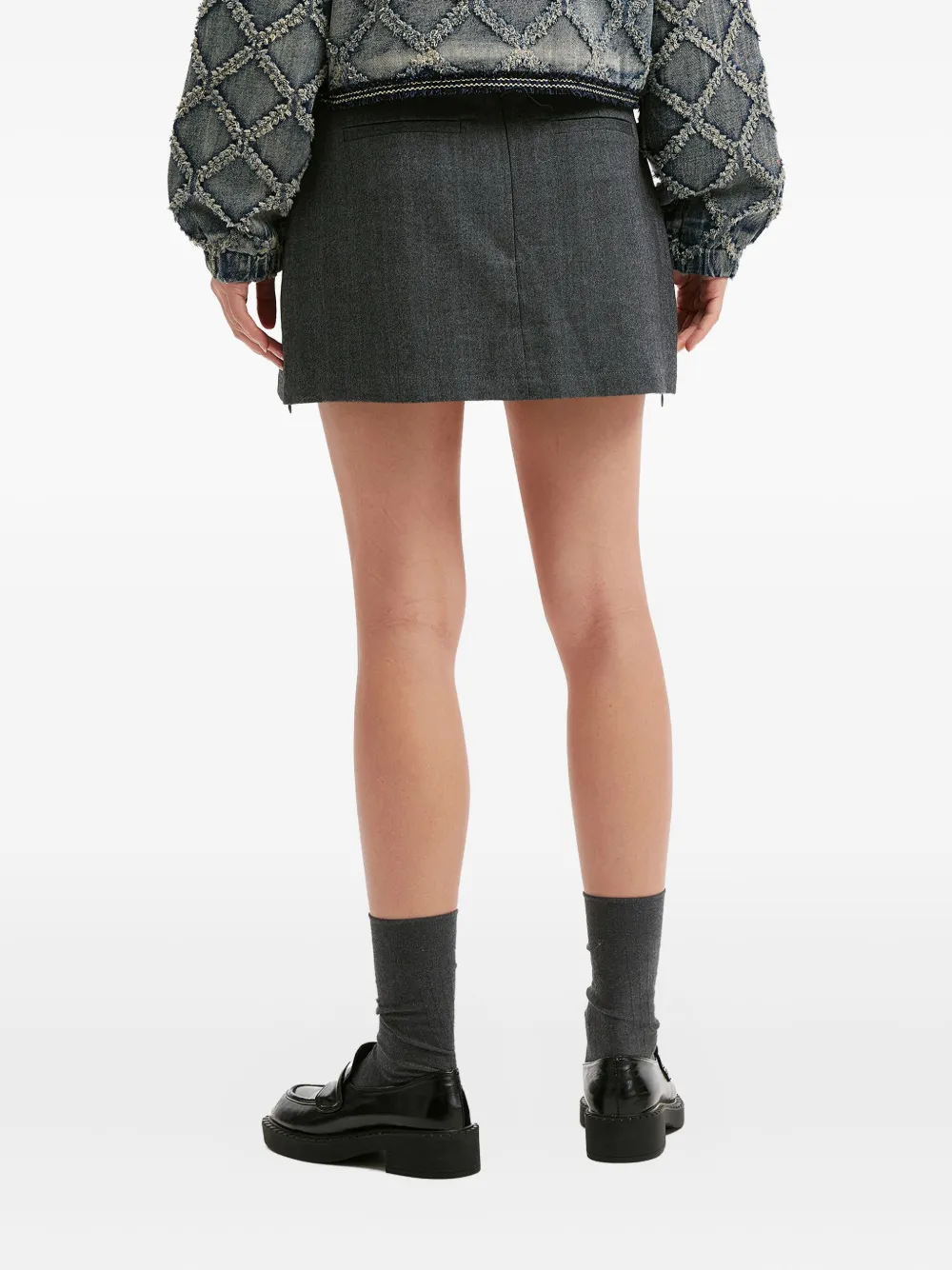 B+ab Zip Mini Skirt In Gray