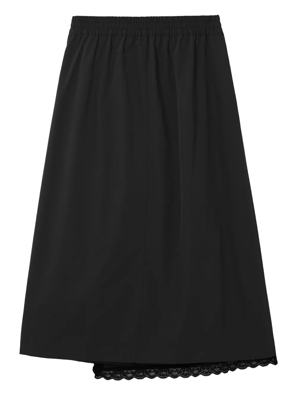 Musium Div. lace-trim midi skirt - Zwart