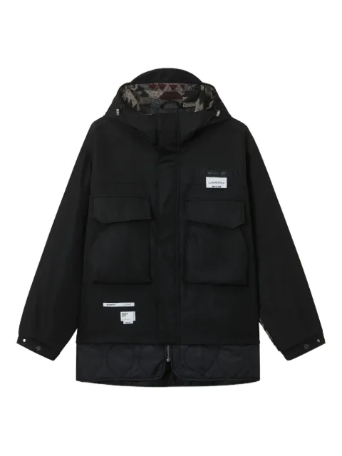 Musium Div. logo-patch parka coat