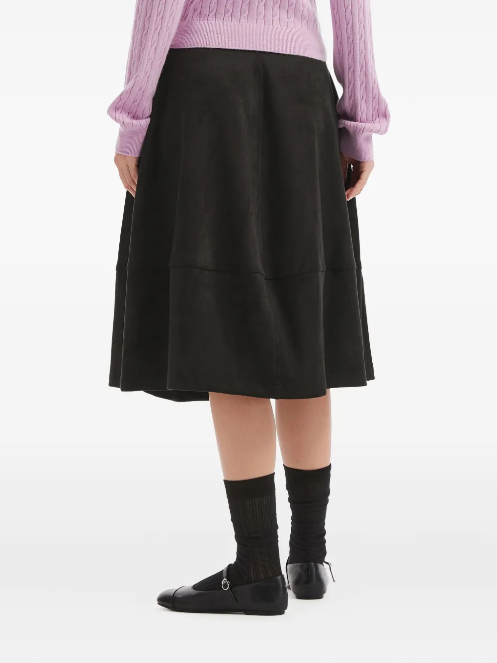 b+ab Midi-rok met vlakken en zak Zwart