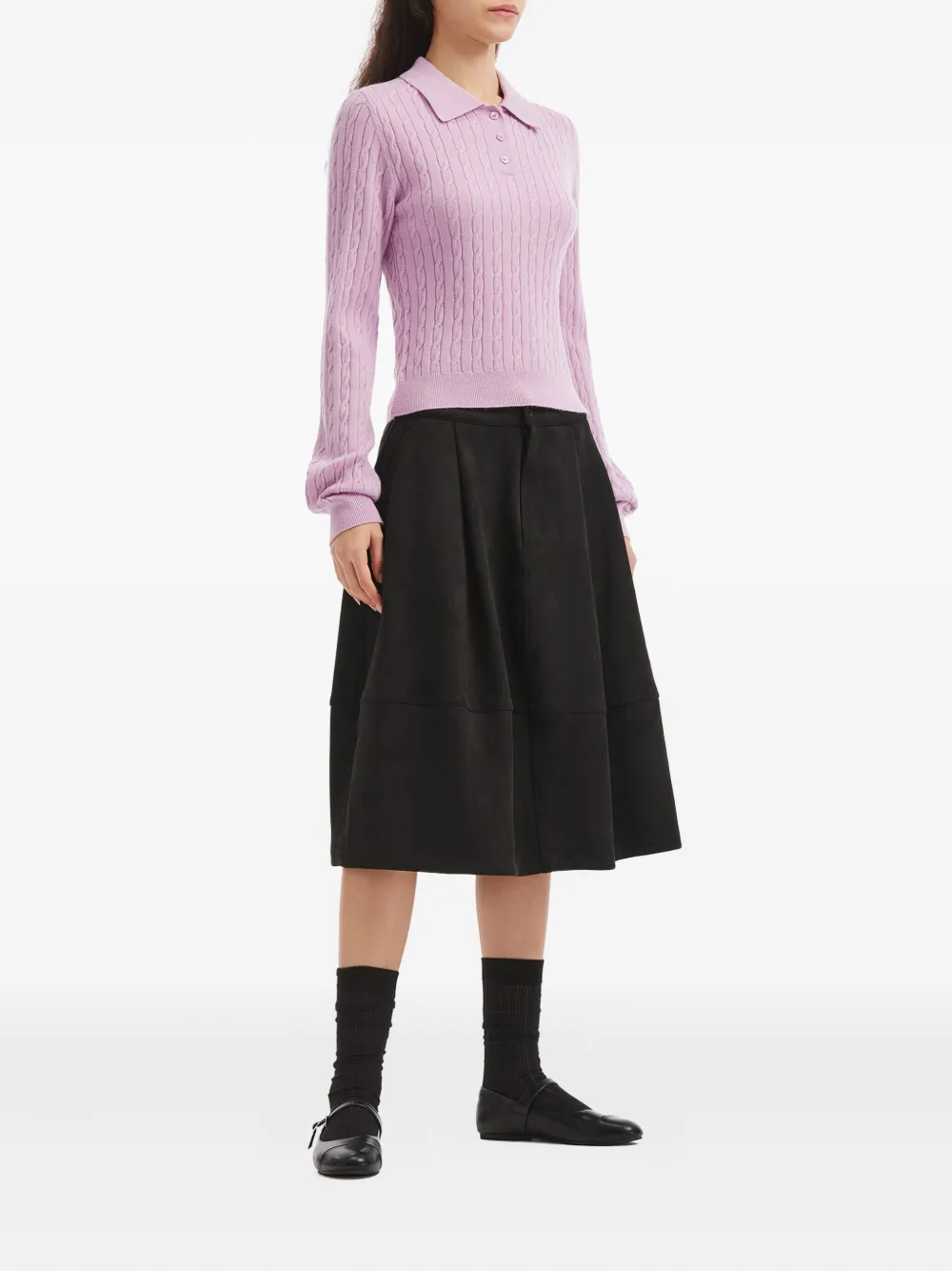 B+ab panelled pocket midi skirt - Zwart