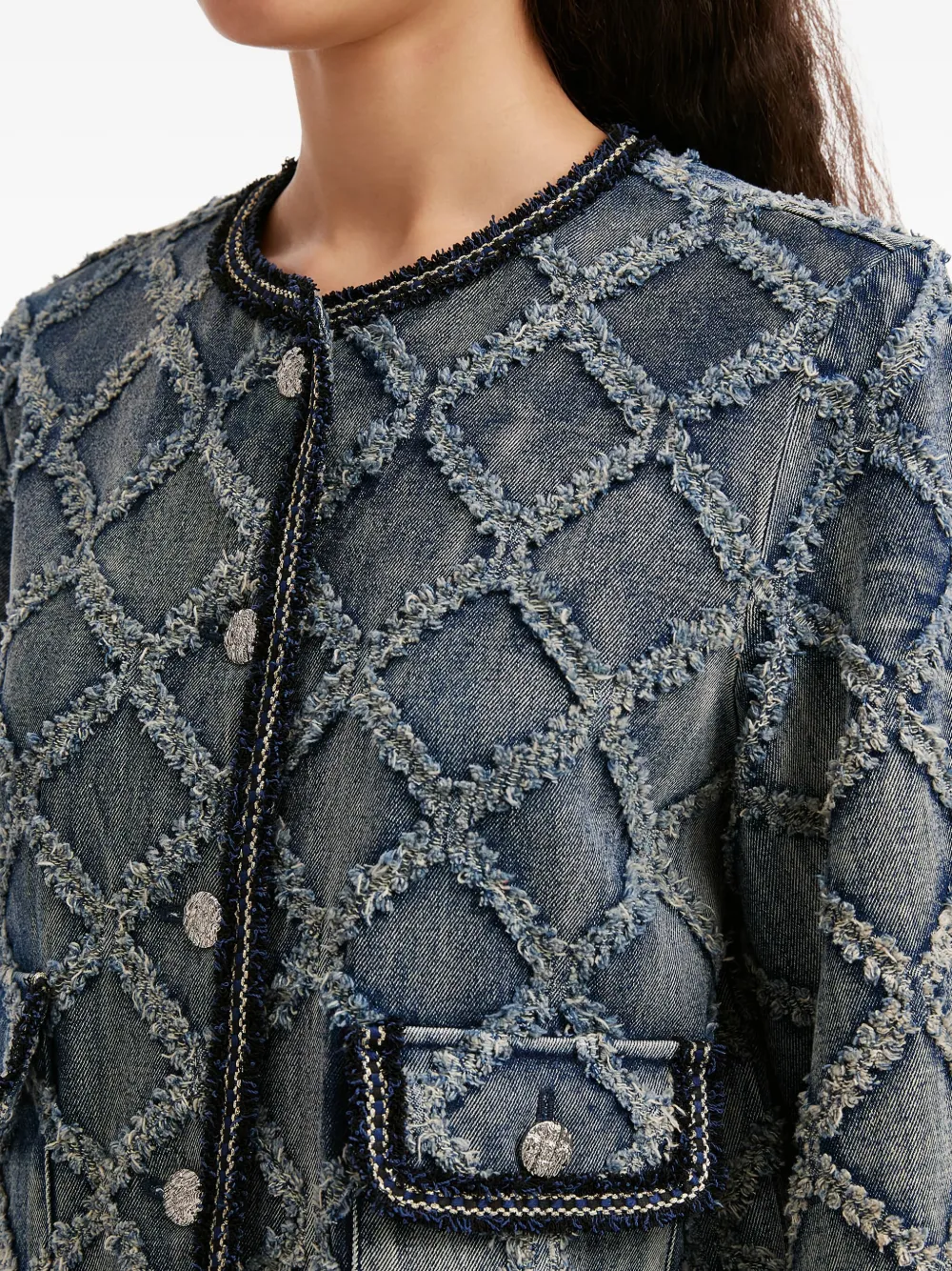 B+ab Diamond-pattern Pocket Jacket In Gray