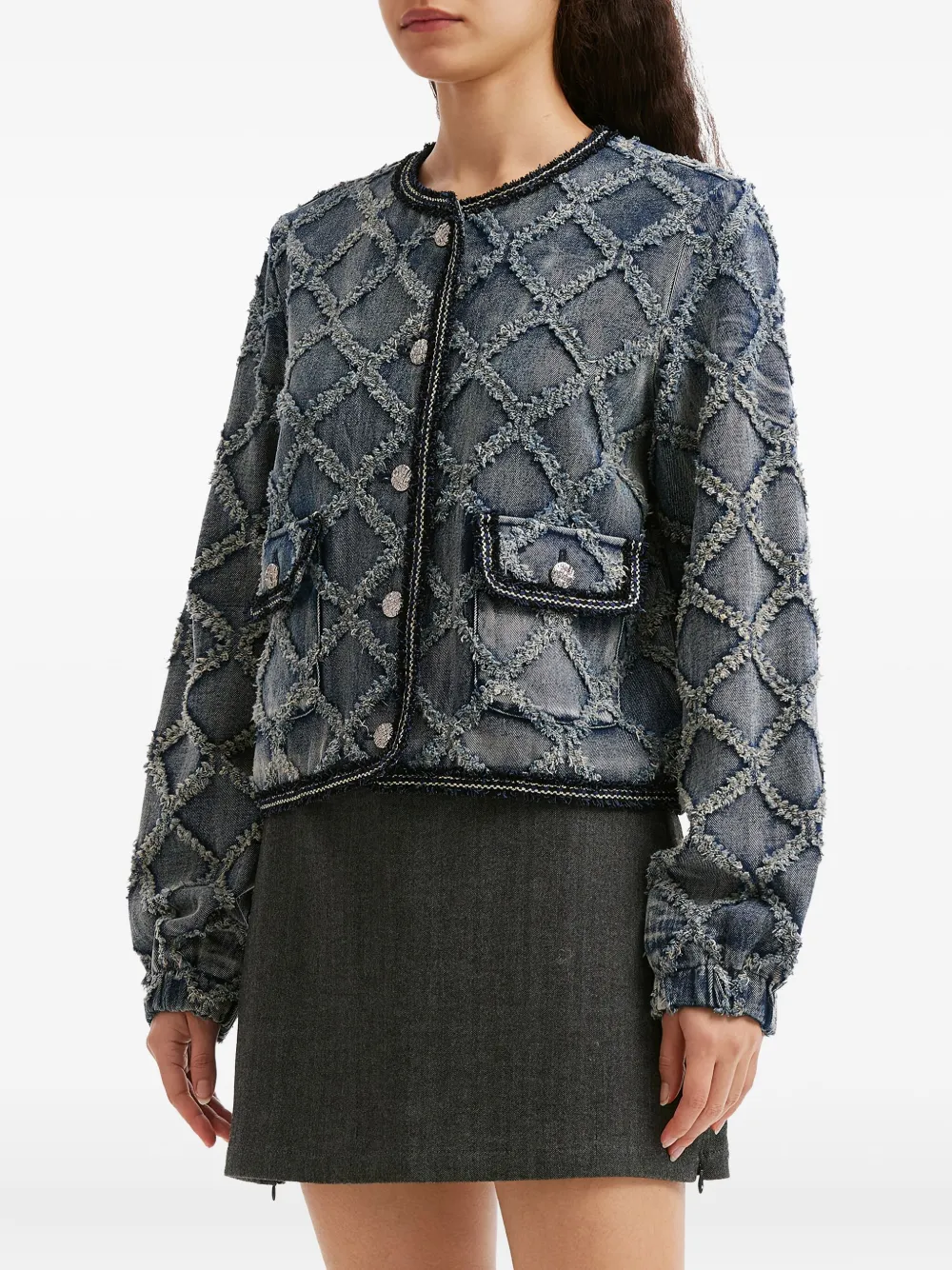 B+ab Diamond-pattern Pocket Jacket In Gray
