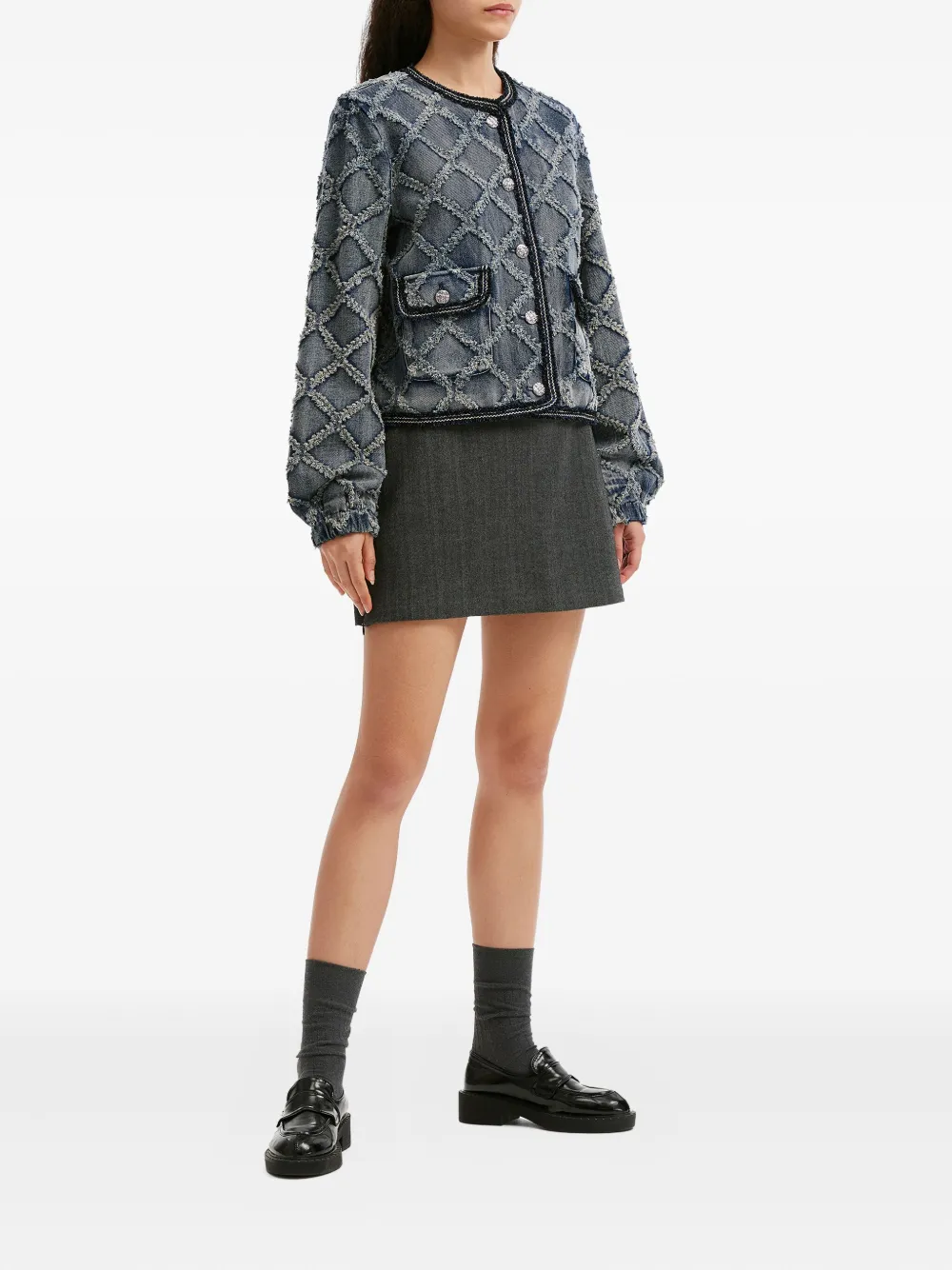 B+ab Diamond-pattern Pocket Jacket In Gray