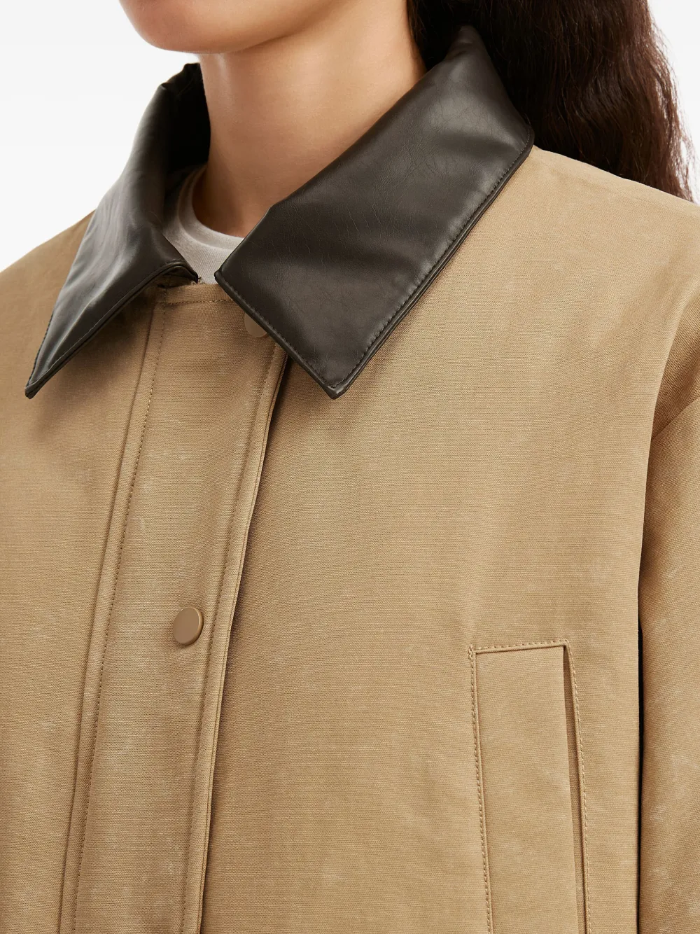 B+ab Collared Front-pockets Jacket In Neutral