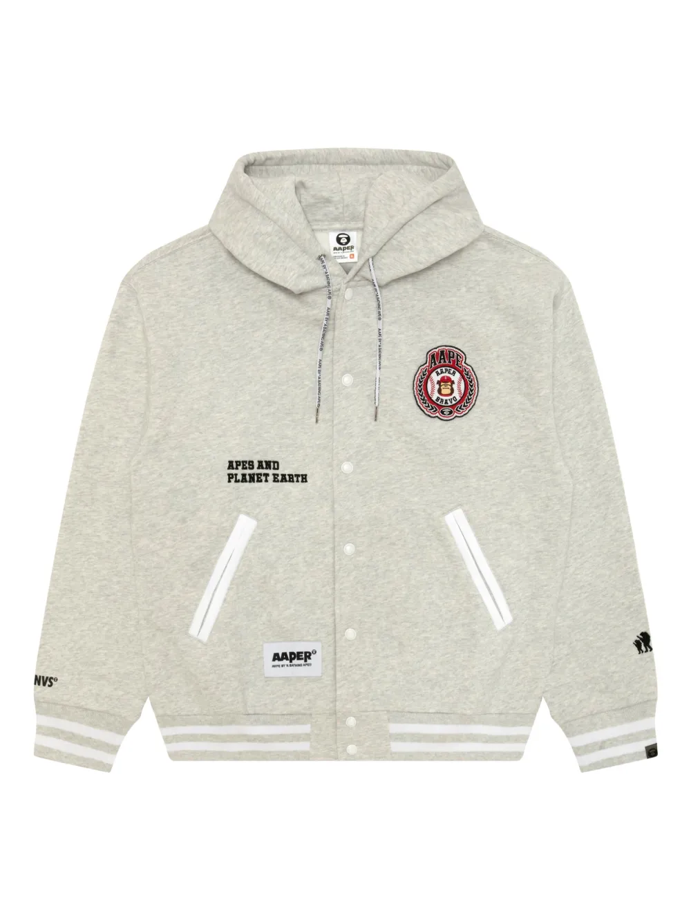 AAPE BY *A BATHING APE® appliqué-detail hoodie | Grey | Image 1
