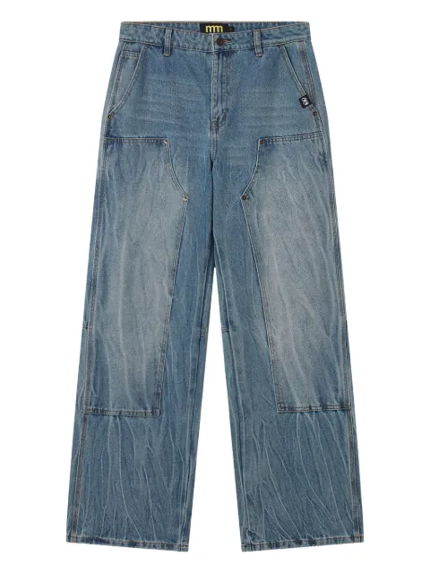 Mini Cream jeans con paneles