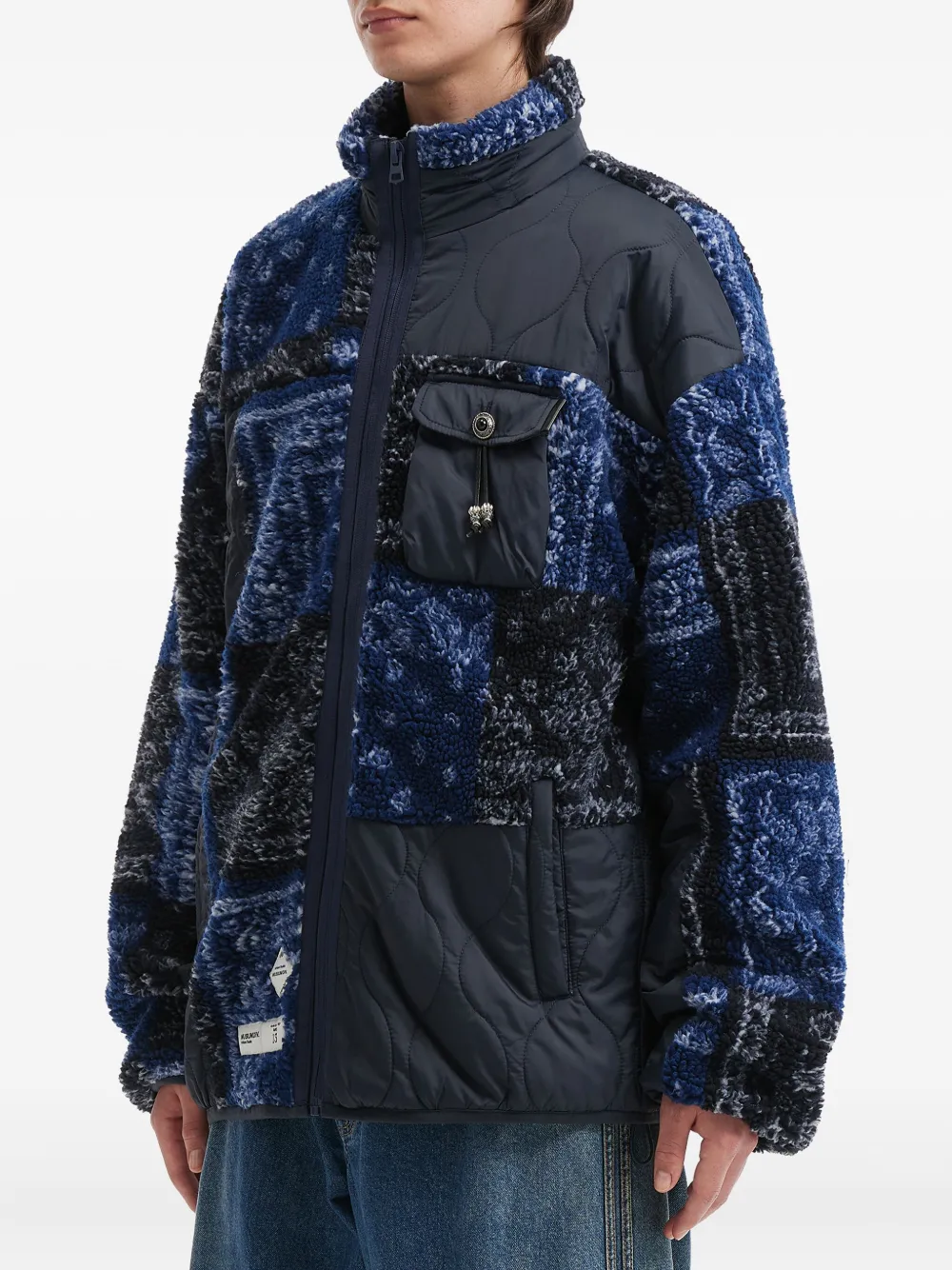 Musium Div. Patchwork Quilted Jacket In Blue