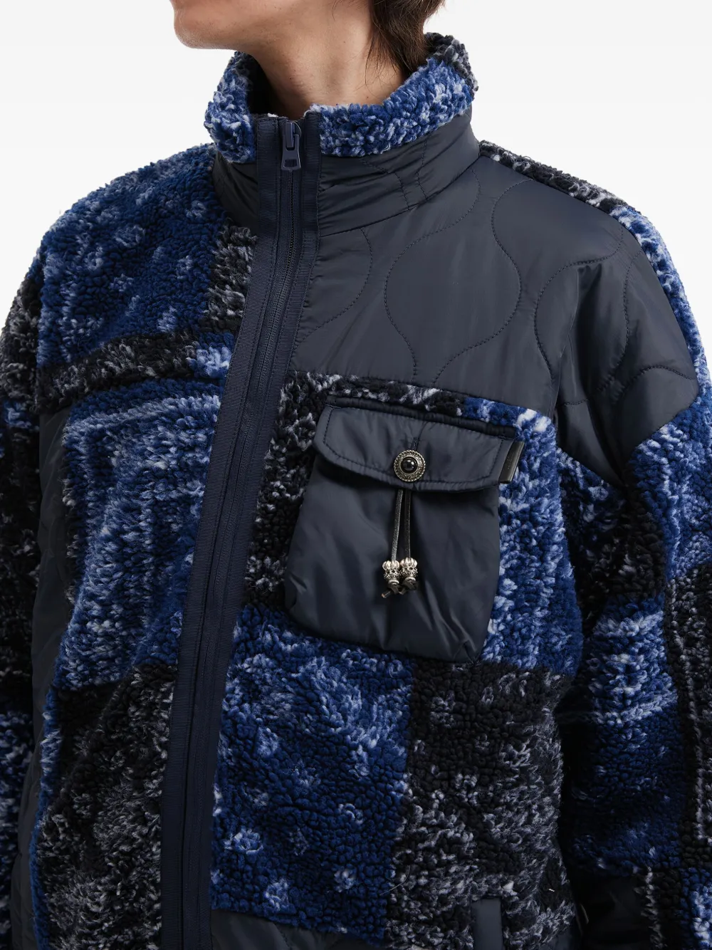 Musium Div. Patchwork Quilted Jacket In Blue