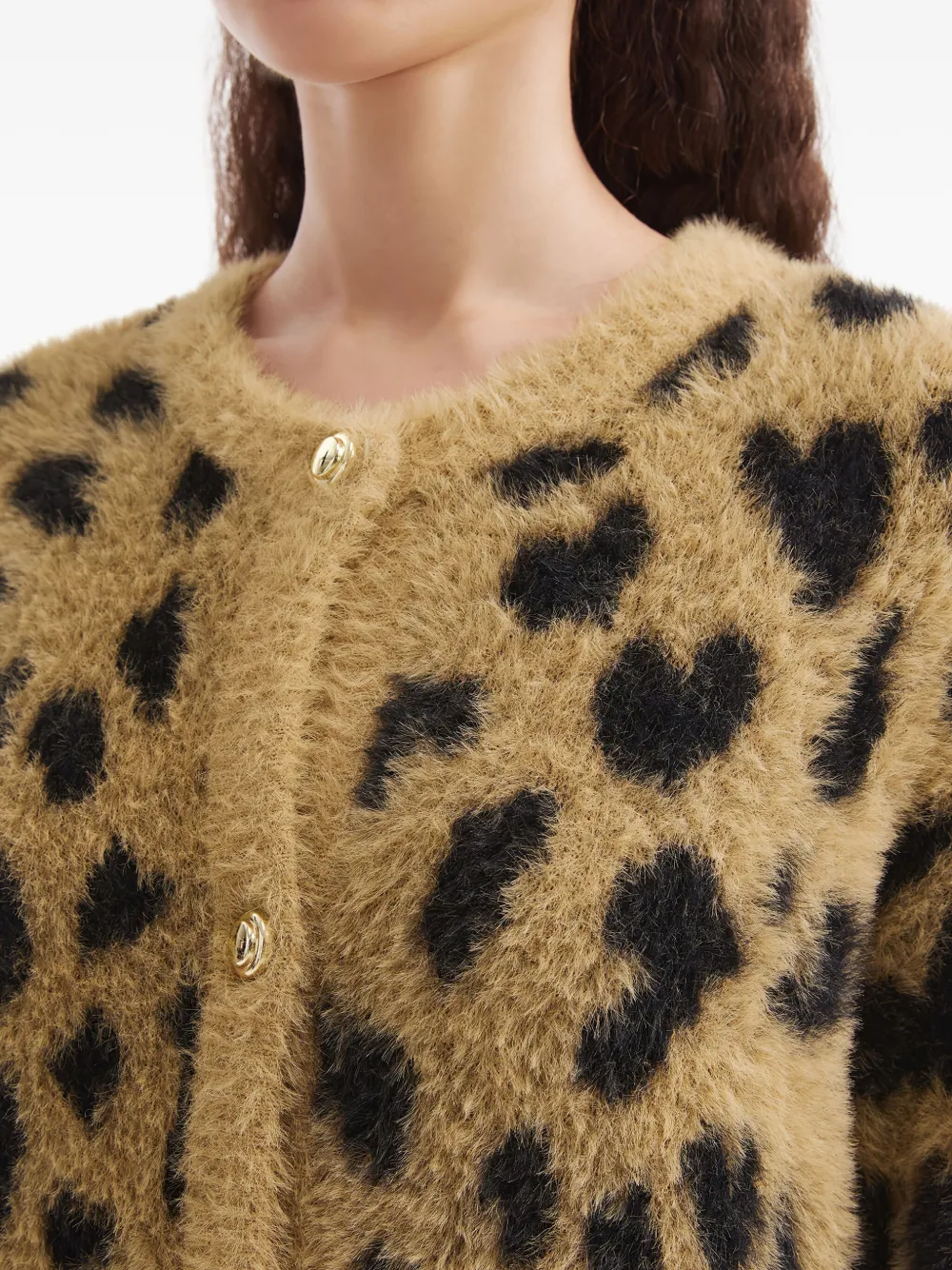 Tout A Coup Button-fastening Leopard-pattern Cardigan In Brown