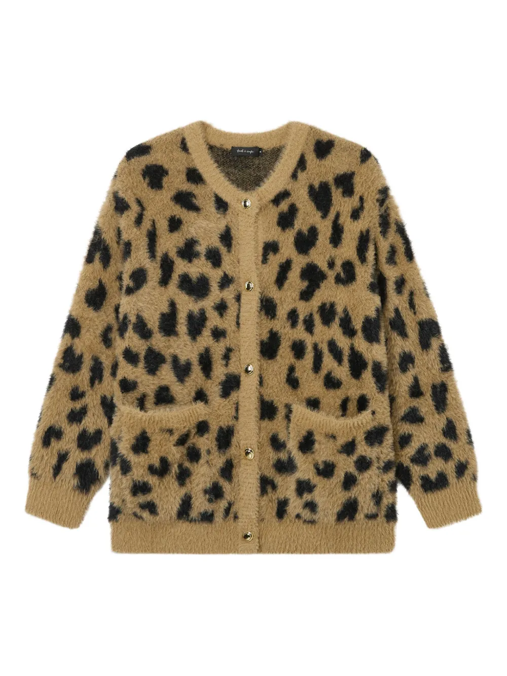 Tout A Coup Button-fastening Leopard-pattern Cardigan In Brown