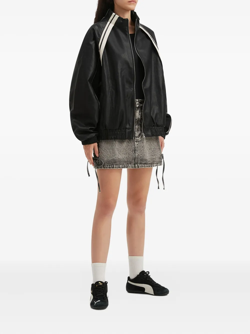 Mini Cream striped zip jacket | Varsity Jackets | Image 2