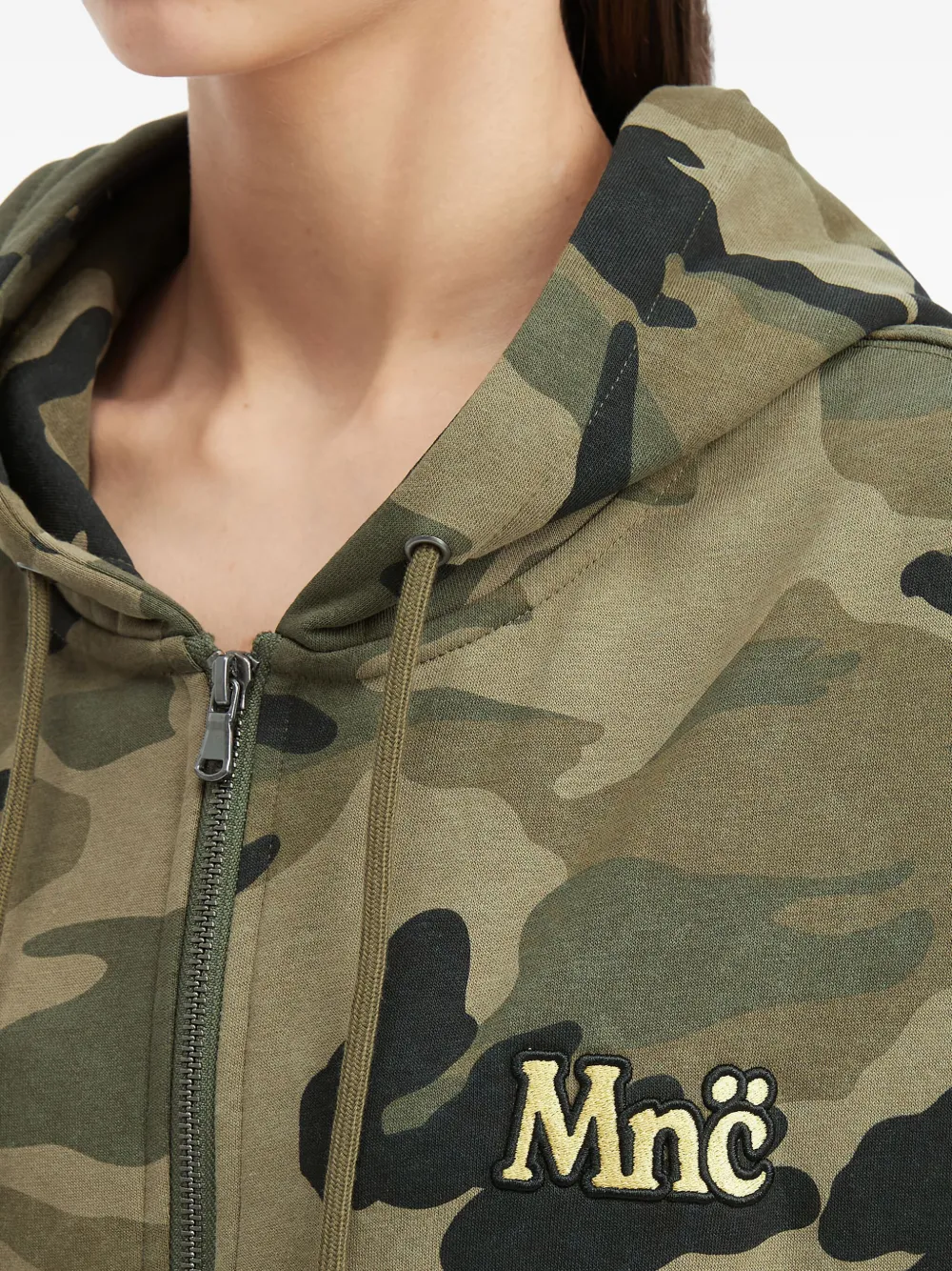 Mini Cream Camouflage Zip Sweatshirt In Multi