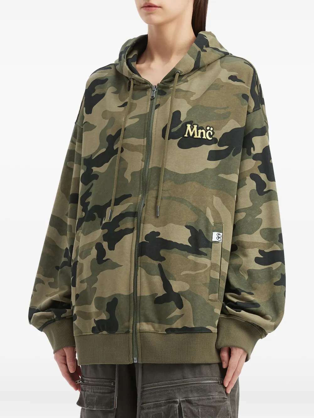 Mini Cream Camouflage Zip Sweatshirt In Multi