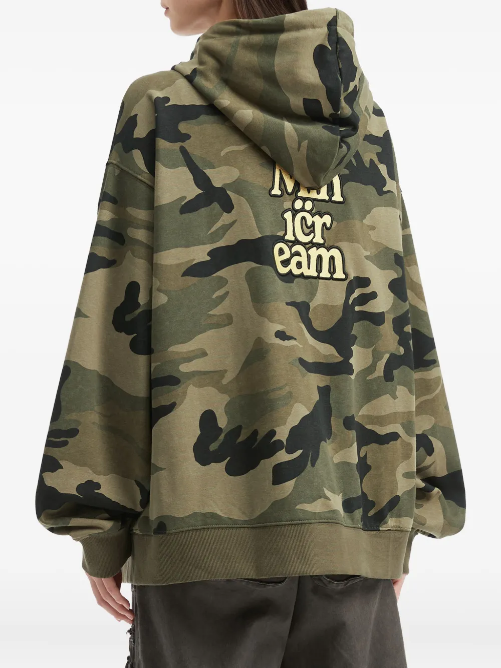 Mini Cream Camouflage Zip Sweatshirt In Multi