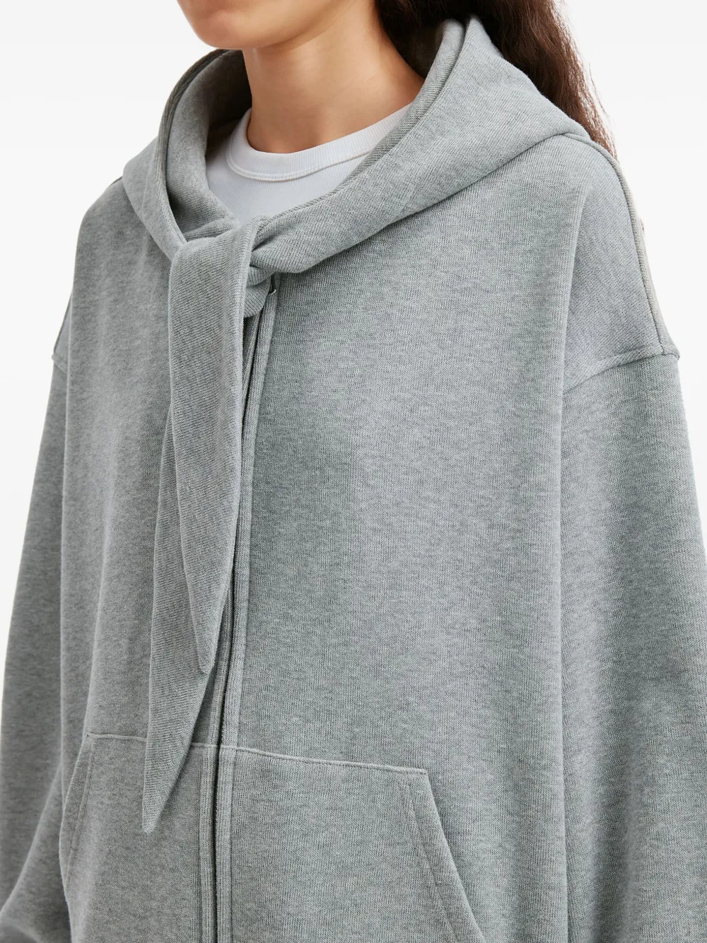 Mini Cream Zip-fastening Hoodie In Gray