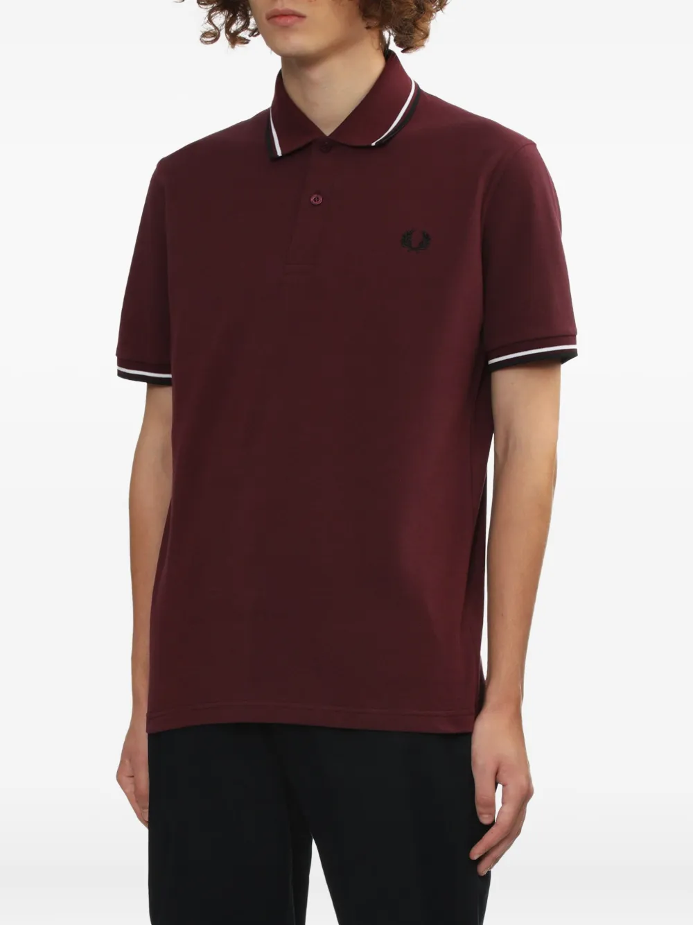Fred Perry Laurel-wreath Trim Polo Shirt In Red