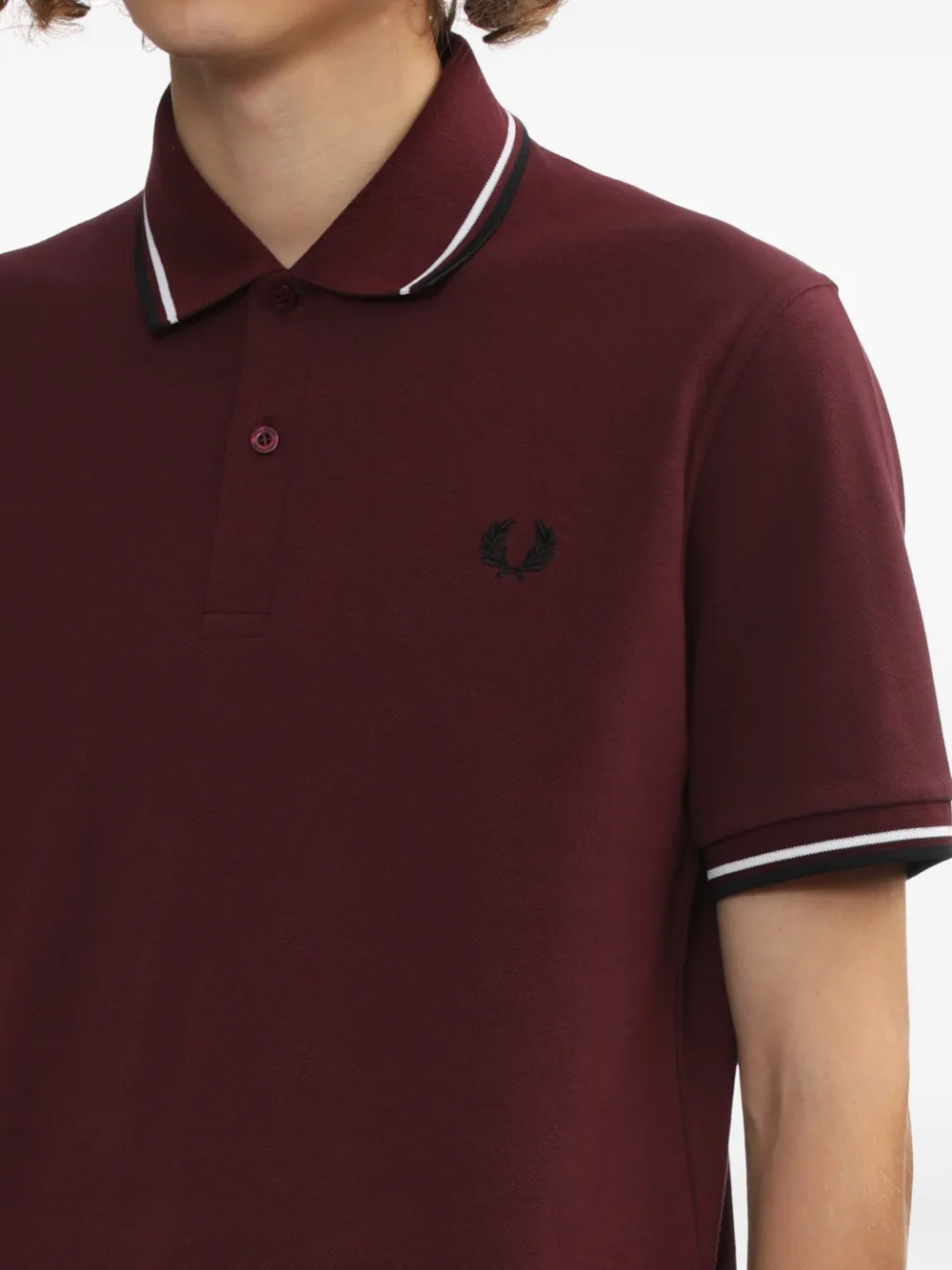 Fred Perry Laurel-wreath Trim Polo Shirt In Red