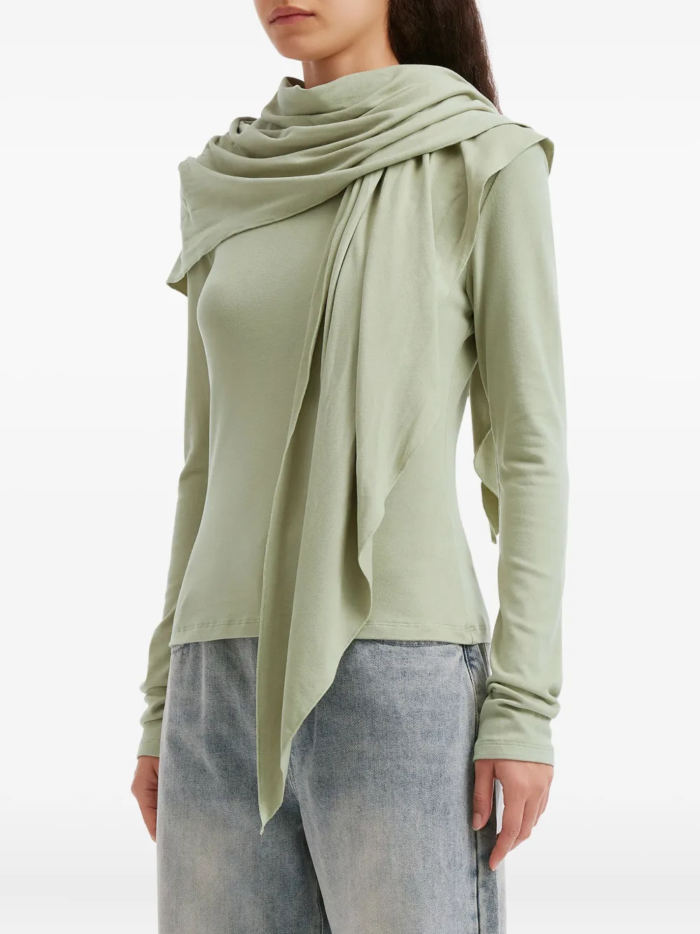 B+ab scarf-neck long-sleeve top - Groen