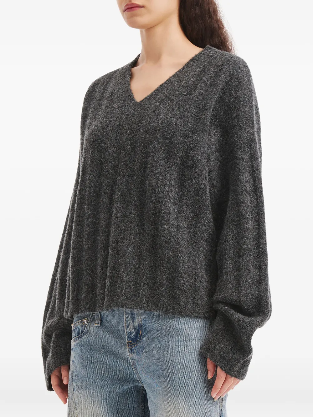 Tout A Coup V-neck Sweater In Gray