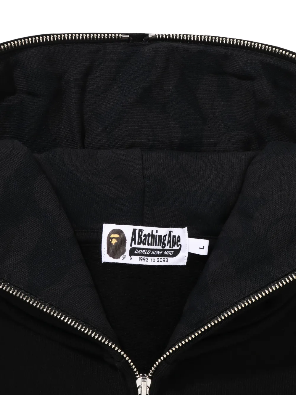 A BATHING APE Hoodie met rits Zwart