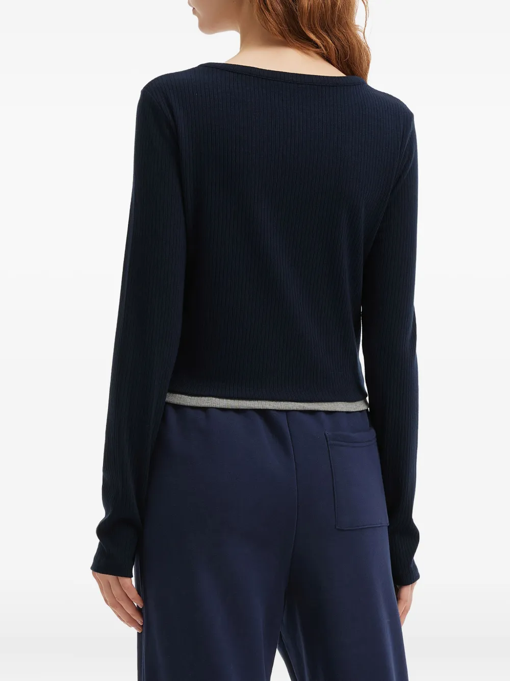 Tout A Coup Ribbed Top In Blue