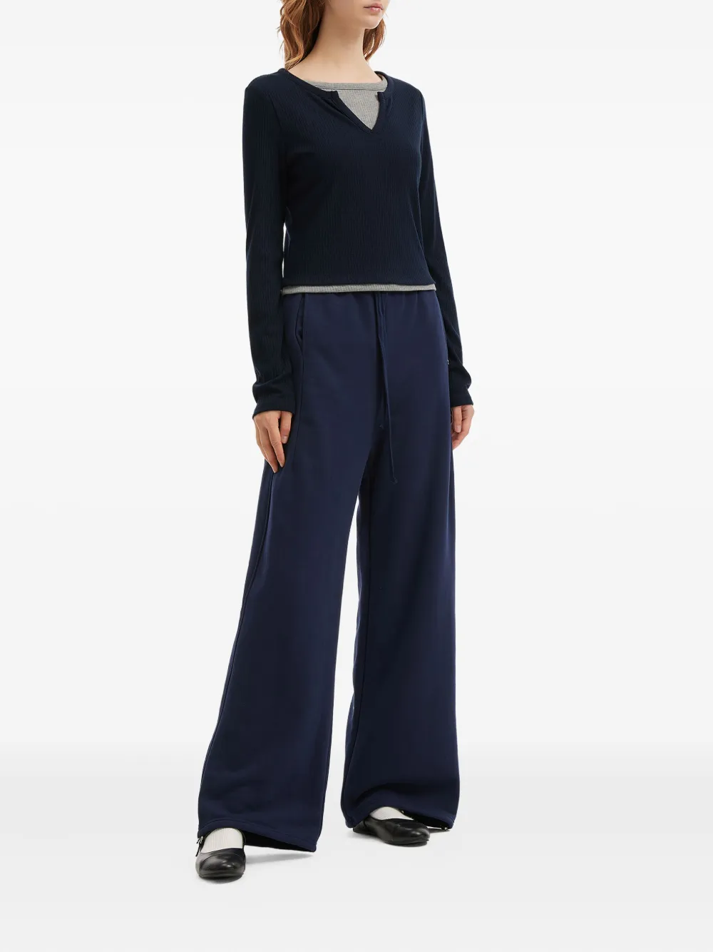 Tout A Coup Ribbed Top In Blue