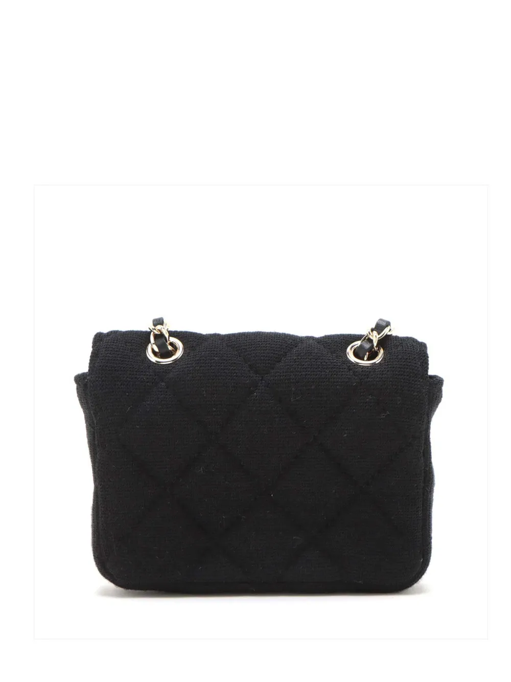 Pre-owned Chanel 2020 Mini Classic Jersey Flap Belt Bag In Black