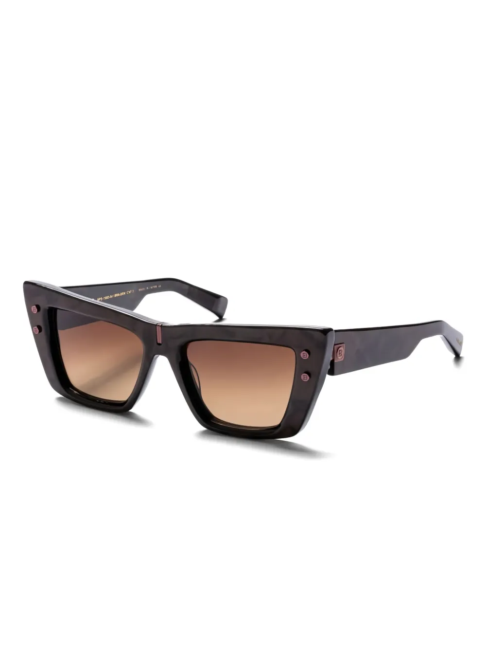 Balmain Eyewear Zonnebril met vierkant cat-eye montuur - Bruin