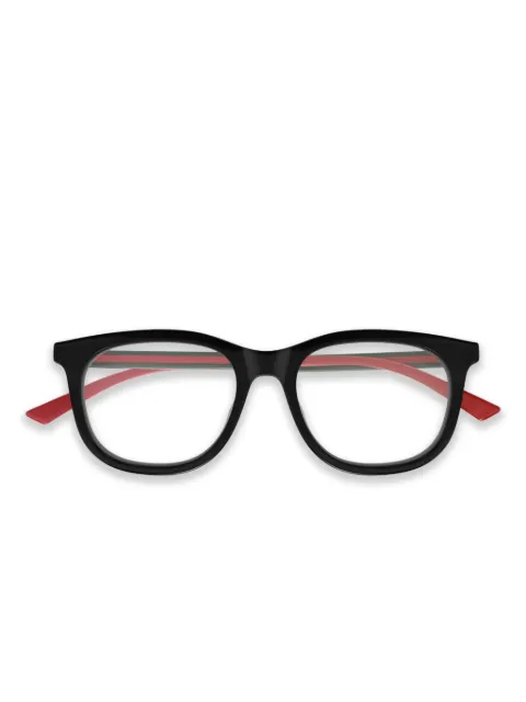 Gucci Eyewear Armação de óculos com hastes listradas