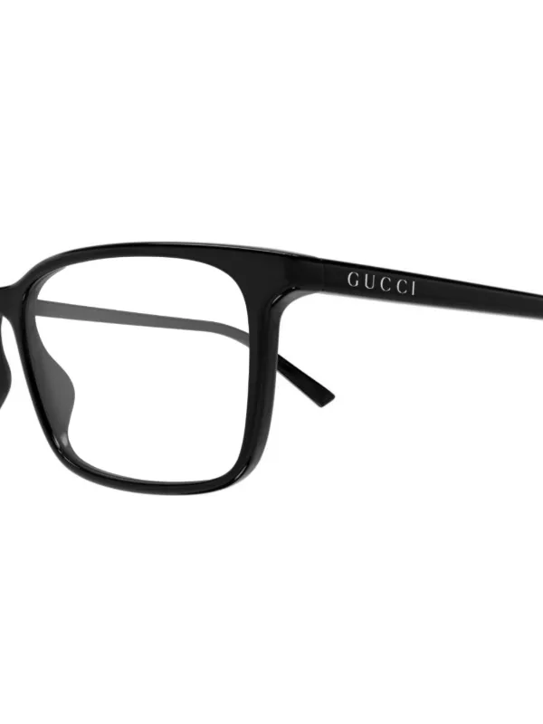 Gucci ブラック スクエアフレーム メガネ Gucci Eyewear スクエアメガネフレーム | ブラック | FARFETCH JP