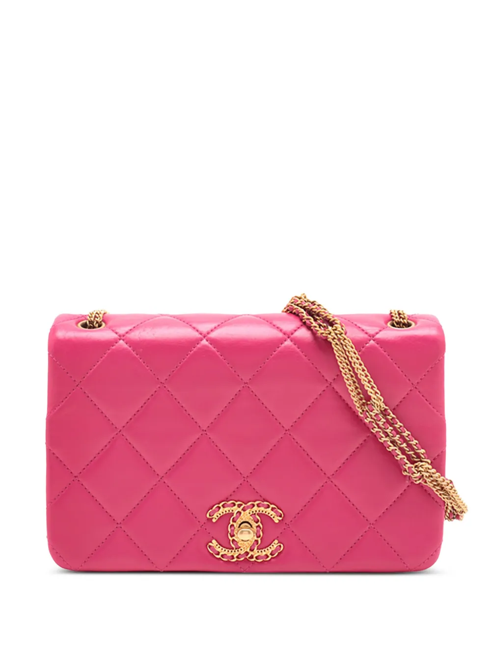 CHANEL Pre-Owned 2021-2025 スモール マトラッセ ラムスキン オン アンド オン チェーン フラップ