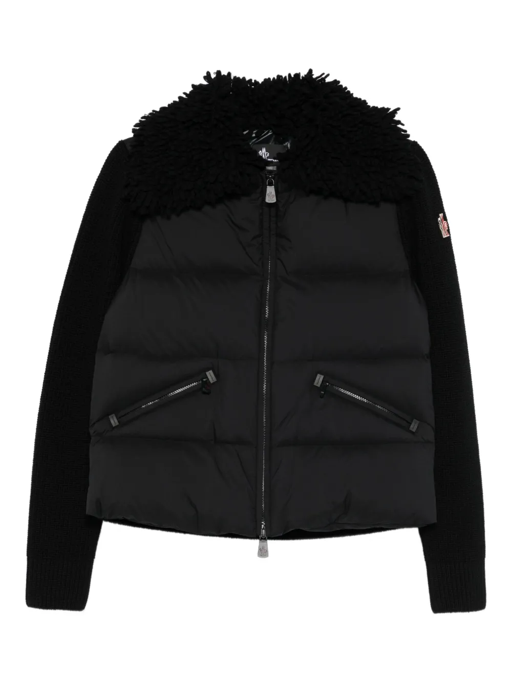 Moncler Padded Zip-up Jacket In Black