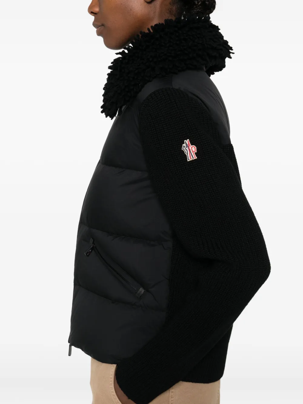 Moncler Padded Zip-up Jacket In Black