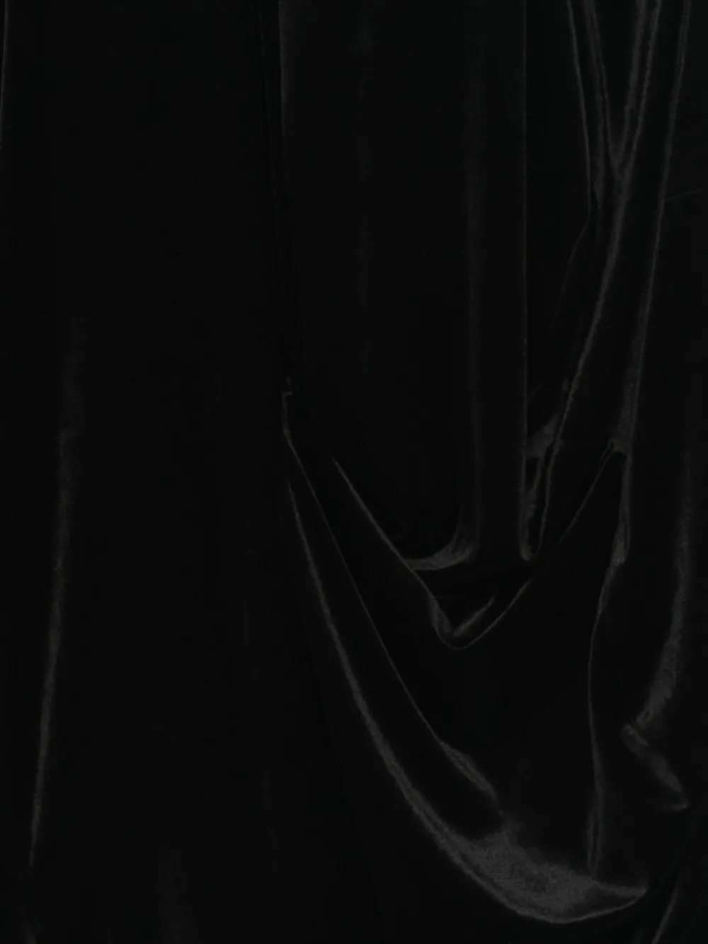 Comme Des Garçons Asymmetric Hem Velvet Draped Sleeveless Dress In Black