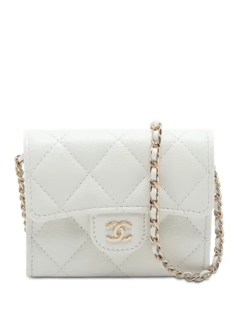 CHANEL Pre-Owned Borsa a tracolla CC in pelle Caviar trapuntata con catena 2021-2025