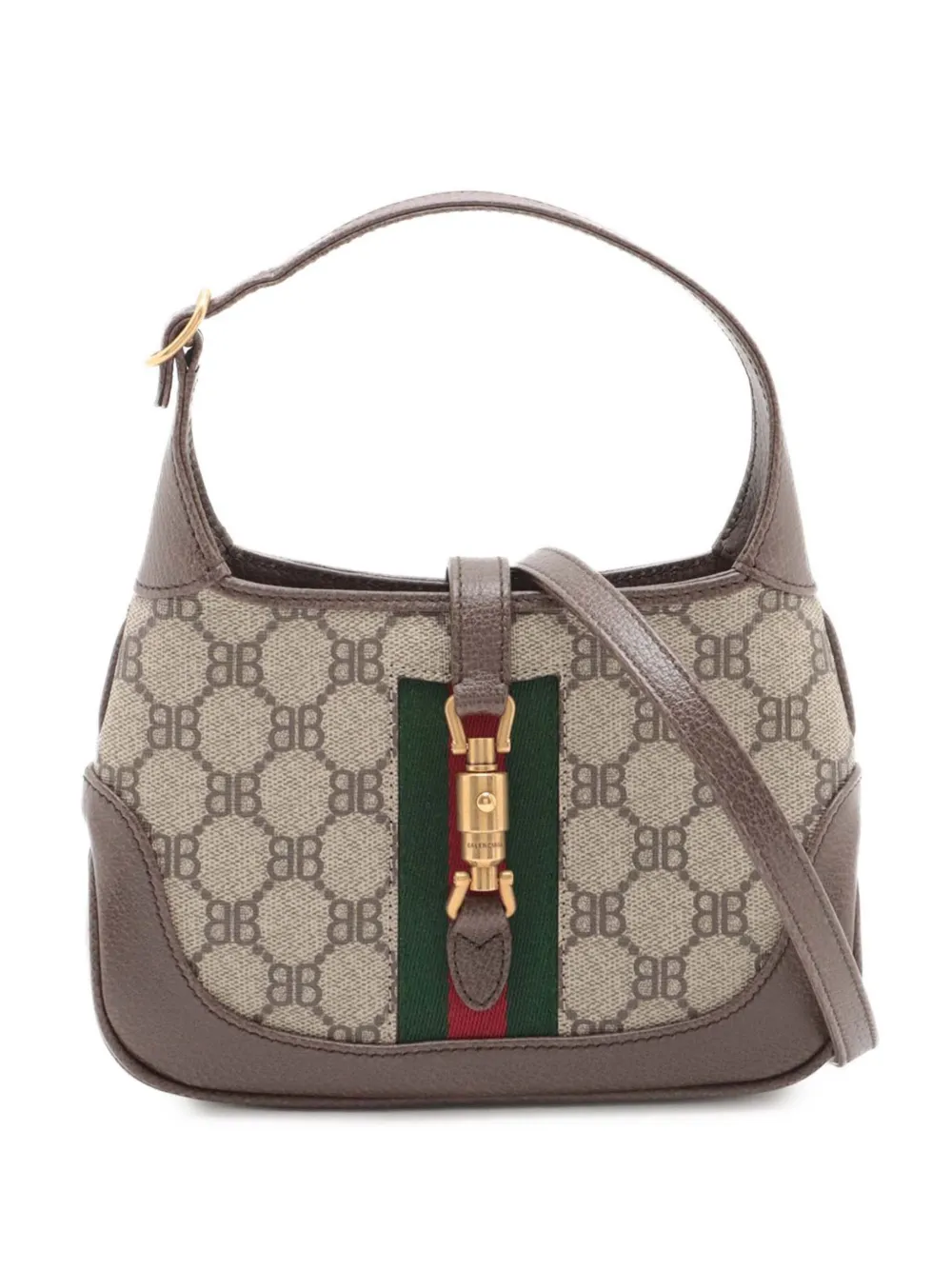 Gucci Pre-Owned Borsa a tracolla Balenciaga The Hacker Project mini in tessuto GG Supreme con decorazione Web Jackie 1961 2016-2025 | marrone | Image 1