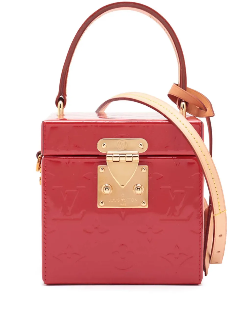 Louis Vuitton Pre-Owned 2021-2025 モノグラム ヴェルニ ブリーカー ボックス バニティバッグ - レッド Louis Vuitton Pre-Owned 2021-2025 モノグラム ヴェルニ ブリーカー ボックス バニティバッグ - レッド
