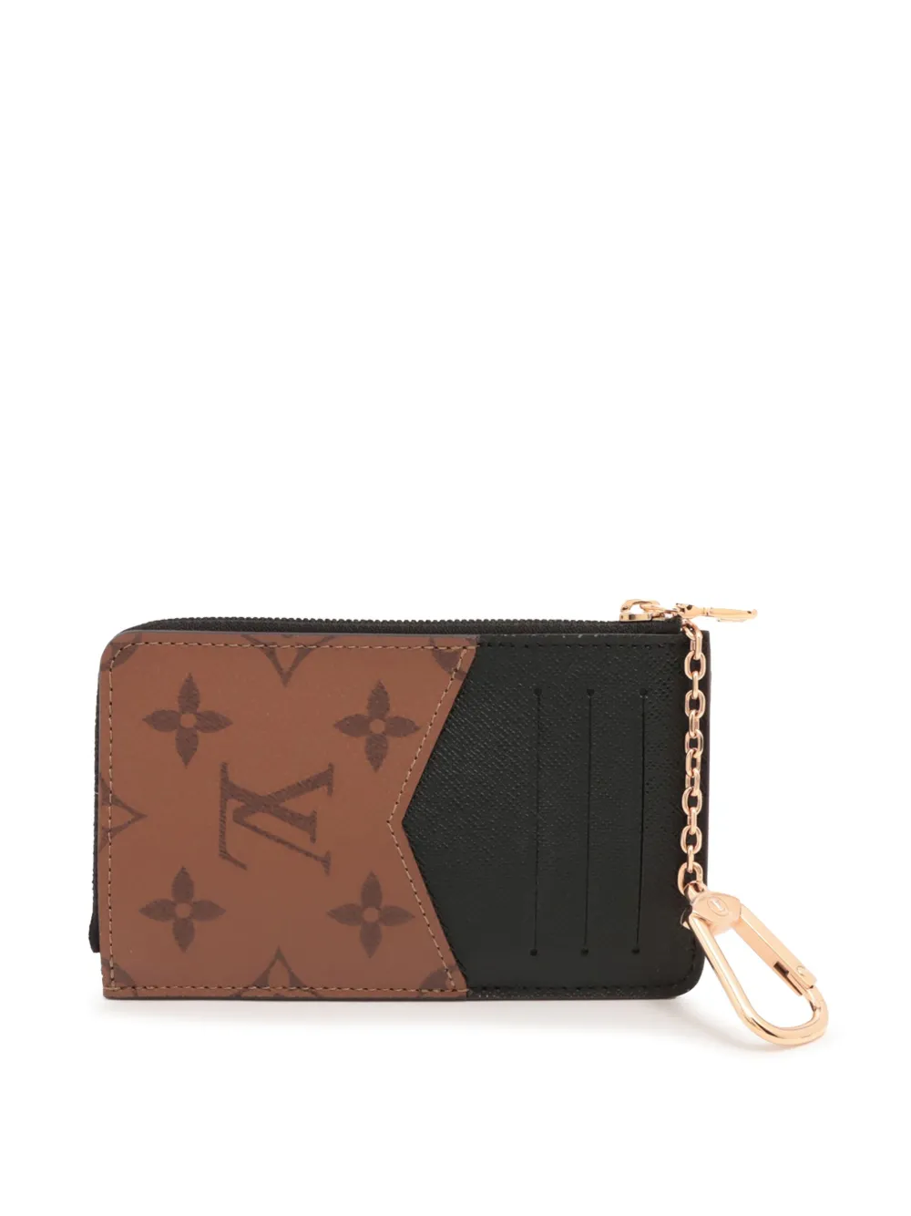 Pre-owned Louis Vuitton 2021-2025 Monogram Reverse Recto Verso Card Holder In Brown