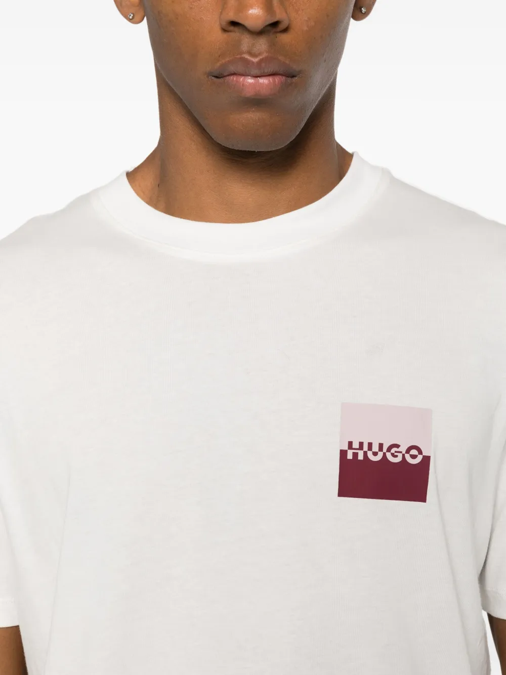HUGO T-shirt met logoprint Wit