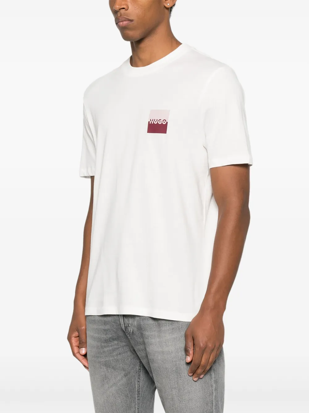 HUGO T-shirt met logoprint Wit