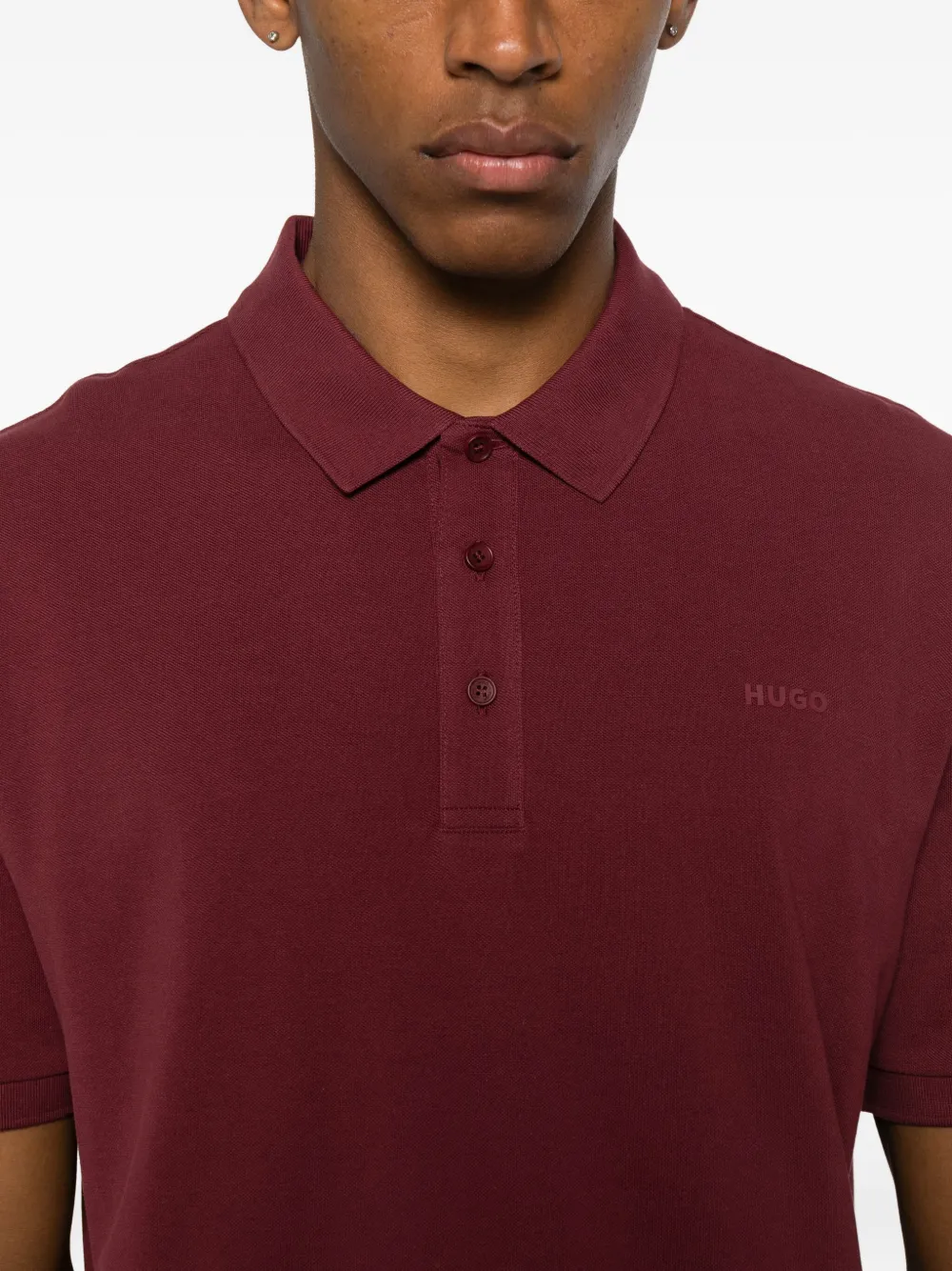 HUGO Donos poloshirt met logodetail Rood