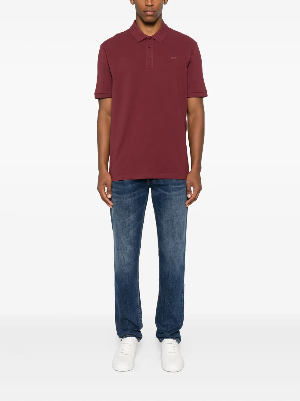 HUGO Donos logo-detail polo shirt - Rood