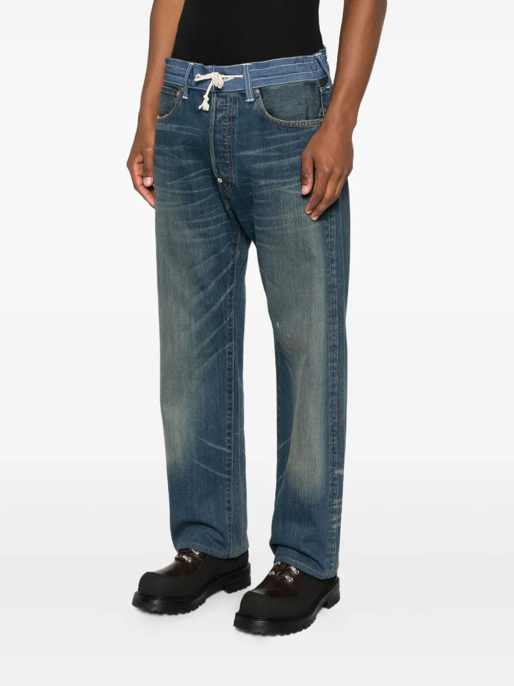 Junya Watanabe MAN x Levi's jeans met trekkoord Blauw