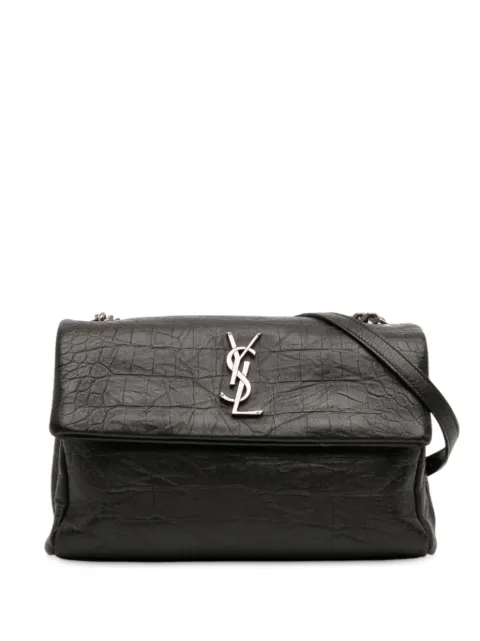 Saint Laurent Pre-Owned 2019 Medium Croc Embossed Calfskin Monogram West Hollywood crossbody bag