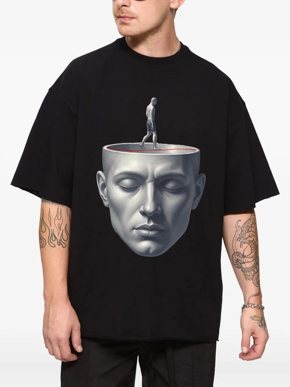 HAMZA 세레니티 그래픽 티셔츠 | 블랙 | Image 1