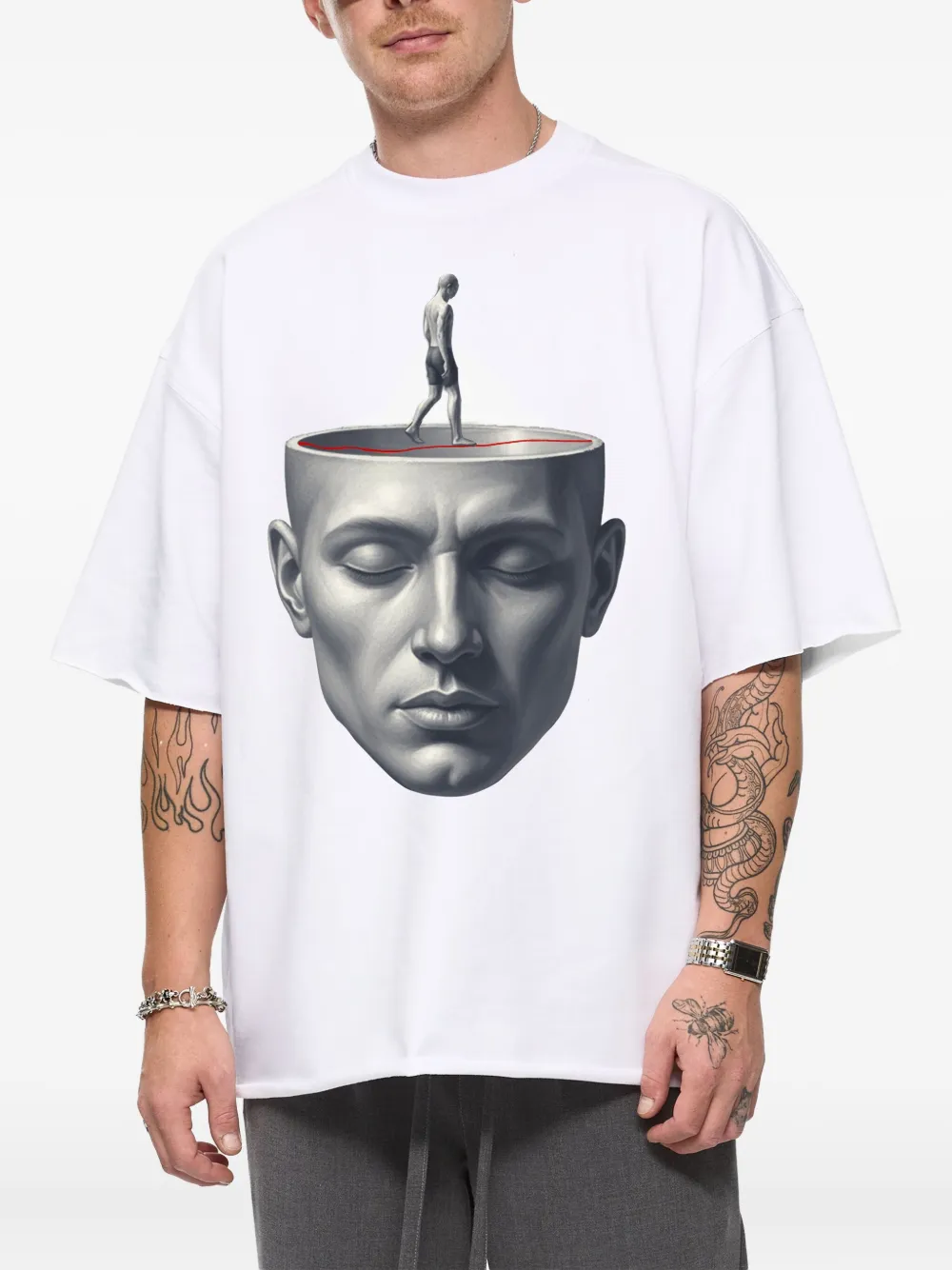  Hamza Serenity Graphic T-shirt - White 